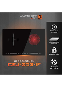 Bếp đôi điện từ hồng ngoại JUNGER CEJ-203-IF 4200W Không kén nồi Hàng Chính Hãng Bảo Hành 36 Tháng