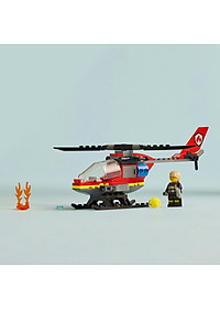 LEGO CITY 60411 Đồ chơi lắp ráp Trực thăng cứu hỏa (85 chi tiết)
