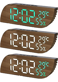 Đồng hồ LED Mặt Gương để bàn Nhiệt độ, Độ ẩm - L08