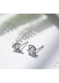 Bông tai S925 một hạt đá trắng nhỏ xinh