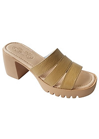 Dép Cao Gót Nữ BIGGBEN Da Bò Cao 8 Phân DCG100