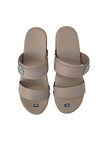 Dép Nữ Quai Ngang Đế Xuồng HÀ NAM Da Bò Thời Trang Cao Cấp 7cm DNU2125