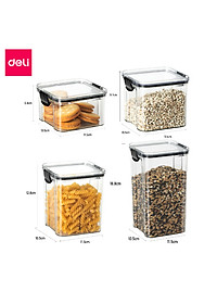 Hộp Nhựa Đựng Thực Phẩm Khô DELI- Hộp Nhựa Đựng Ngũ Cốc Đồ Khô Nắp Kín Chống Ẩm Mốc Nắp Kín Sắp Xếp Nhà Bếp Bảo Quản Thực Phẩm Phân Chia Thực Phẩm Chống Mùi Tủ Lạnh Chống Tràn Chống Rò Rỉ