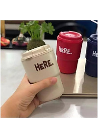 Cốc giữ nhiệt Here Inomata 320m có nắp xoay để đậy kín giữ nhiệt & đảm bảo an toàn vệ sinh - Hàng nội địa Nhật Bản |#Made in Japan|