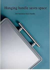 Thớt INOX 304 cao cấp với thiết kế 2 mặt bền bỉ, tiện lợi, an toàn cho sức khỏe: kháng khuẩn, chống nấm mốc, chống trơn trượt (SIZE LỚN)