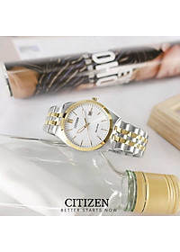 Đồng Hồ Nam Citizen Dây Kim Loại Máy Eco-Drive BM7334-58B - Mặt Trắng