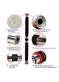 Thanh Tập Xà Đơn Treo Tường Gắn Cửa Nhiều Cỡ Từ 60-130cm Tùy Chỉnh Phù Hợp Tập Gym Tại Nhà Tăng Cơ Bắp