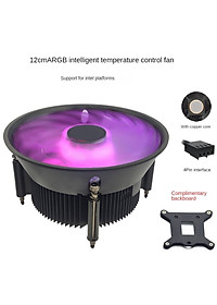Quạt tản nhiệt CPU Led rainbow T80 for Intell lõi đồng nguyên chất cho máy tính hàng nhập khẩu