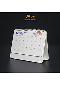 Lịch để bàn 2026 AO+ bản giới hạn có lịch âm in họa tiết hoa văn vốn cổ AA625