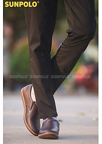 Giày Mọi Nam Da Bò SUNPOLO SUMU01 - Nâu