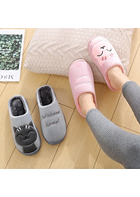 Dép Bông Đi Trong Nhà Hình Mèo Dễ Thương Cực Êm, Đế Nhựa Dẻo Được Khâu Rất Chắc Chắn. DP97