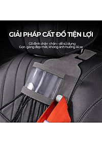 Móc Treo Đa Năng Có Hộc Đựng Ly Trên Ô Tô CIND BO-L021 Bằng Kim Loại Bọc Da Lộn Màu Xám Sang Trọng Cho Nội Thất Xe - Nhập Khẩu Chính Hãng