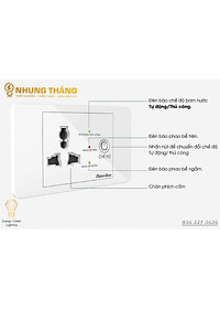 Ổ Cắm Máy Bơm An Toàn Rạng Đông OC03.MB 16A  - Ổ Cắm Chống Giật Cấp N guồn 5V Cho Phao Điện - Công Suất 1500W