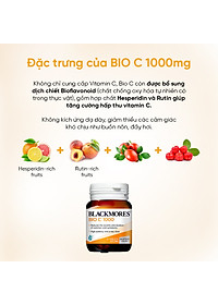 Viên Uống Bổ Sung Vitamin C Blackmores Bio C Hộp 31 viên 1000mg Hỗ Trợ Tăng Đề Kháng, Sáng Da