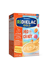 COMBO 2 hộp BỘT ĂN DẶM RIDIELAC 
GOLD HEO CÀ RỐT - HỘP GIẤY 200G
