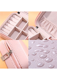 Hộp Đựng Trang Sức Mini Cho Nữ, Đựng Vòng Cổ Nhẫn Bông Tai Hộp Đựng Đồ Trang Sức Có Khóa Kéo