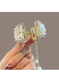 Kẹp tóc đuôi ngựa đính đá sang trọng - Kẹp tóc đuôi ngựa hoa hồng - Kẹp tóc đuôi ngựa ngọc trai