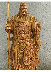 Tượng quan công gỗ huyết long kt cao 20