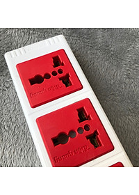 Ổ Cắm 6 Lỗ 3 Chấu Dây 2 Mét Điện Quang ĐQ ESK 2WR 63ECO - Trắng Đỏ