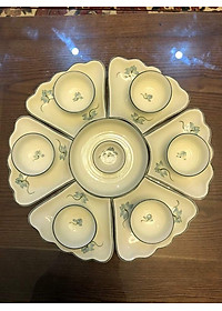 Bộ sản phẩm đĩa mặt trời gốm sứ Bát Tràng