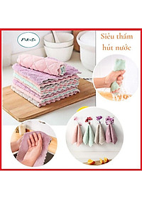 Combo Khăn Lau Đa Năng 2 Mặt Siêu Thấm , Khăn Lau Bếp , Khăn Lau Kính , Khăn Lau Chén Bát , Khăn Lau Tay , Khăn Lau Ô Tô PaKaSa