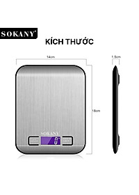Cân tiểu ly 5kg Sokany SK-19026 màu bạc, chống nước, độ chính xác cao  - HÀNG CHÍNH HÃNG - DELIYA