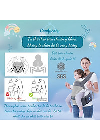 Địu ngồi cao cấp 4 tư thế  2 trong 1 Comfybaby CF818