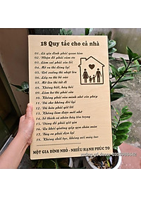 Bảng Gỗ Quy Tắc Gia Đình, Tranh Treo Tường Gia đình, Những Quy Tắc Để Con Có Cuộc Sống Hạnh Phúc