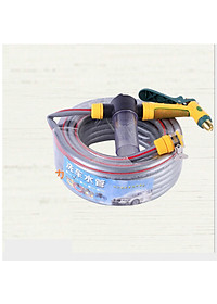 Vòi nước vòi phun nước rửa xe tưới cây tăng áp thông minh đầu đồng + bộ dây bơm nước dãn nở 15m cao cấp TLG 206716 (xám)