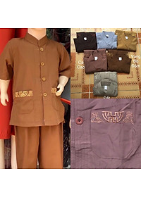 Đồ Lam Đi Chùa Cho Bé # Lãnh Tụ Thêu Túi # Đồ Bộ Bé Trai # Quần Áo Bé