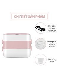 Hộp Cơm Cắm Điện Hâm Nóng Besti 2 Tầng 4 Khay Inox Cao Cấp Không Gỉ, Hộp Cơm Cắm Điện Văn Phòng Sang Trọng Đa Năng, Tiện Lợi Dễ Sử Dụng - Hàng Chính Hãng 