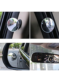 Gương cầu lồi ô tô kính chiếu hậu xoá điểm mù 360 độ loại có đế điều chỉnh góc nhìn