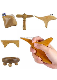 COMBO bộ 5 Dụng Cụ day ấn Huyệt Mát xa toàn thân kiểu Thái bằng gỗ Bách Xanh (MH850) Có mùi thơm nhẹ Chăm sóc sức khỏe