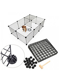 Combo 8 miếng Mảnh ghép chuồng chó đa năng kích thước 35x35cm tặng kèm 16 chốt nhựa để lắp ghép quây chó mèo, lắp ghép kệ
