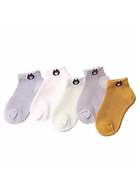 Sét 5 đôi tất lưới hình gấu cho bé