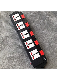 Ổ cắm Điện Quang ĐQ ESK 2B.SM750SL (5 lỗ 3 chấu dây 2 mét màu Đen Trắng Đỏ)