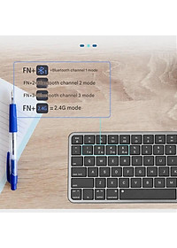 Bàn phím không dây mini K23 kết nối bluetooth + Usb wireless pin sạc hỗ trợ đa nền tảng thiết bị hàng nhập khẩu