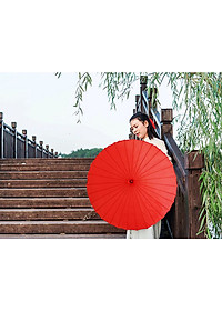Dù cán gỗ Nhật Bản đỏ trơn