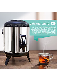 Bình Ủ Trà  Giữ Nhiệt Inox 304 Có Vòi Bấm Nước- Dung Tích 8-12 L - Hàng Loại 1- Chính Hãng MINIIN
