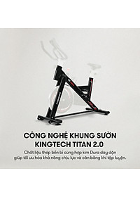 Xe đạp tập thể dục tại nhà Kingsport BK-5806, tích hợp đồng hồ thông minh đo nhịp tim và các thông số khi tập luyện, cân nặng phù hợp từ dưới 70-75kg