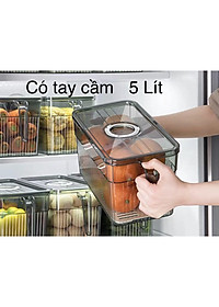 Hộp Đựng Thực Phẩm Tủ Lạnh Loại To 5L Có Quai Xách Và Giá Lỗ Tách Nước Tiện Lợi Phân Phối Chính Hãng 