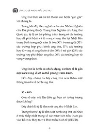 Sách Làm sao để không mắc ung thư