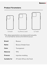 Ốp lưng trong suốt Baseus Simple Case dùng cho iPhone 12 mini / iPhone 12 / iPhone 12 Pro / iPhone 12 Promax (Ultra Slim, High Transparent, Soft TPU Silicone)_ Hàng Nhập Khẩu 