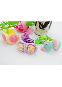 Dây thun cột tóc cho bé - combo 10 cái, 1 mẫu 2 cái dễ cho bé cột hai bên tóc ( mẫu ngẫu nhiên )