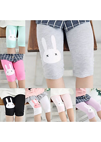 (Hàng đẹp video) Quần legging lửng quần thun lửng cotton quần ngố bé gái 2-8 tuổi chú thỏ chất siêu nhẹ mát