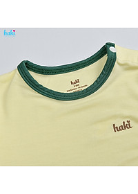 Bộ quần áo dài tay cài vai phối màu vải tre cao cấp (4-15kg) BB042; bộ dài tay cho bé trai bé gái chất liệu Bamboo siêu mềm mịn HAKI