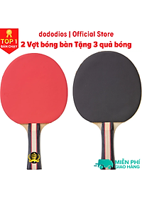Vợt bóng bàn combo 2 chiếc tặng kèm 3 quả bóng và túi đựng - chính hãng dododios - Thiết kế chuẩn quốc tế