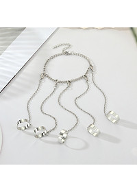 Chuỗi disco kết hợp nhẫn punk sáng tạo vòng mở liền ngón phong cách Âu Mỹ