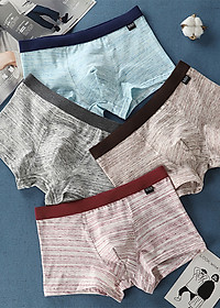 Hộp 4 quần lót nam boxer cotton cao cấp