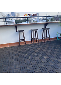 Vỉ Gỗ Lót Sàn Ban Công Thương Hiệu ANKAN Gu Màu Đen 12 Nan, Ván Lót Sàn Gỗ Tự Nhiên Dùng Để Lót Sân Vườn, Hồ Bơi, Phòng Spa, Siêu Bền, Chịu Nước Tốt, Chống Trơn Trượt, Tiêu Chuẩn Xuất Khẩu
